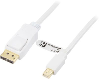 DisplayPort till Mini DisplayPort kabel 1m, 20-p ha-ha, vit