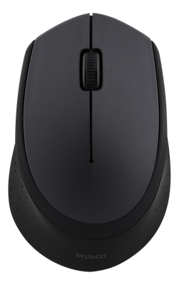 DELTACO trådlös optisk mus 2,4GHz, 3 knappar med scroll, 1200 DPI, grå