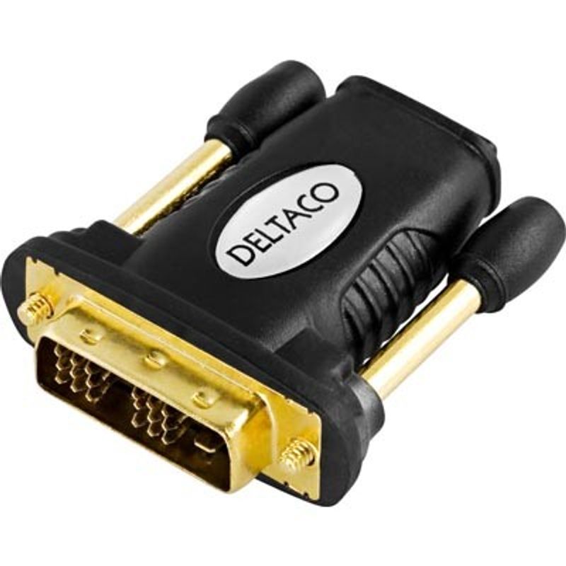 HDMI adapter, HDMI 19-pin male to DVI-D Single Link female, gold-plated