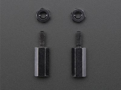 Latón M2.5 Pilares para Pi HATs - Con recubrimiento negro - Paquete de 2