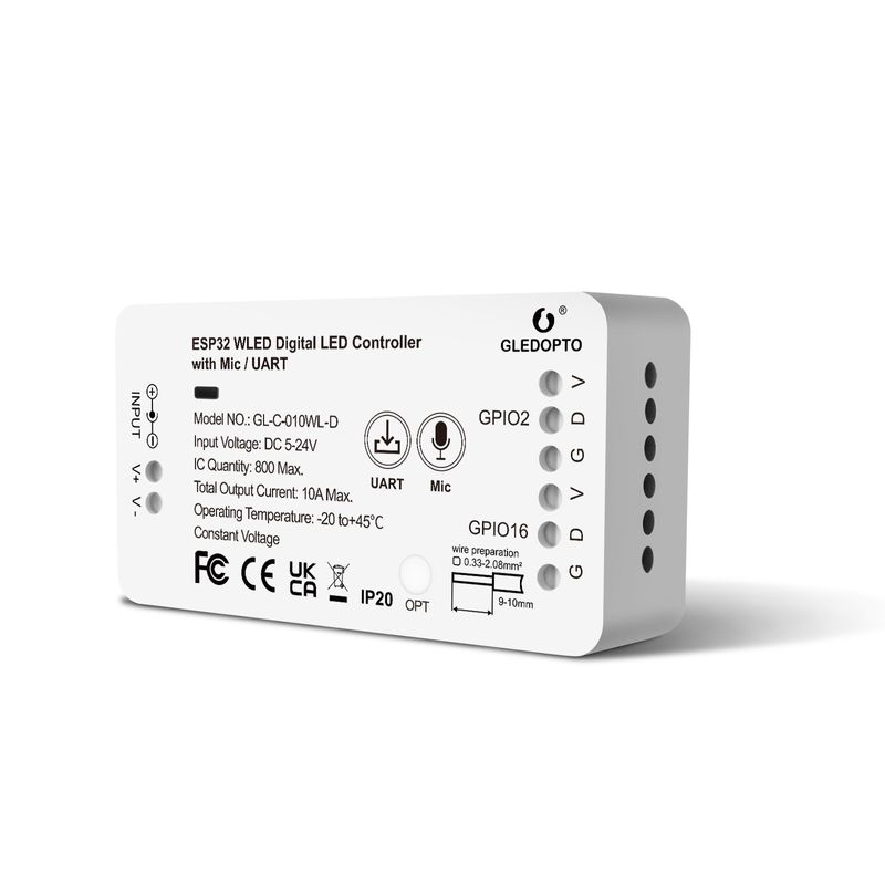 ESP32 WLED Digital LED Strip Controller Mic | Micro - B Port