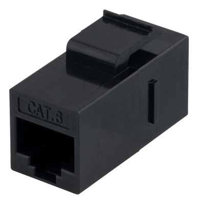DELTACO Cat6 Keystone-skarv, oskärmat, 2xRJ45, plast, 180, svart