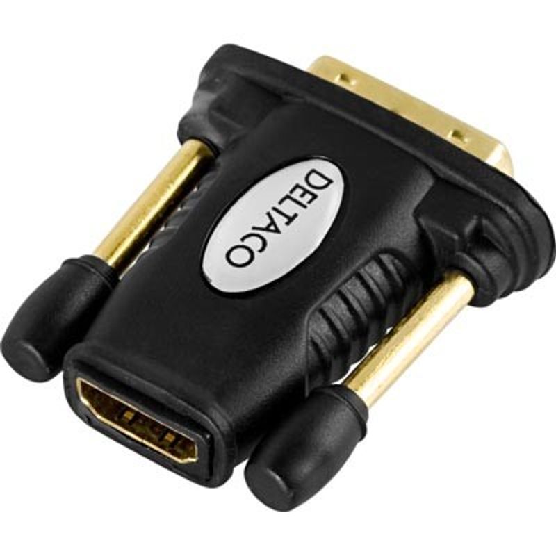 HDMI adapter, HDMI 19-pin male to DVI-D Single Link female, gold-plated