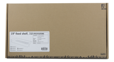 DELTACO 19" Fast Shelf, 1U, SPCC, ventilation holes, black