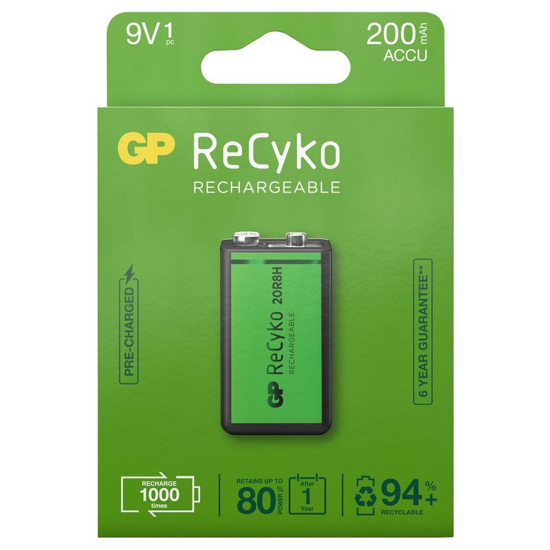 ReCyko Rechargeable 9V Battery 200mAh 1-pack