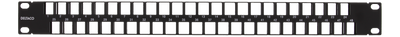 DELTACO 19" Open patch panel, 48 ports, 1U, aluminum, black.