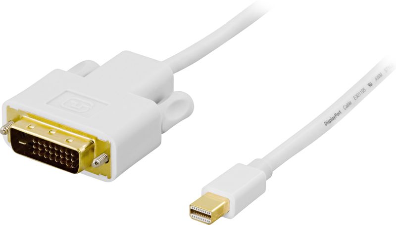 Mini DisplayPort till DVI-I kabel 1m, ha-ha, vit