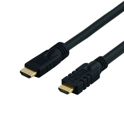 Aktiv HDMI kabel 20m, HDMI High Speed with Ethernet, svart