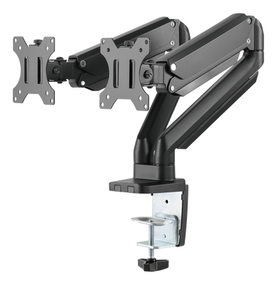 DELTACO Office, Dual desk, gas spring,17"-32",1,5-8kg,75x75-100x100