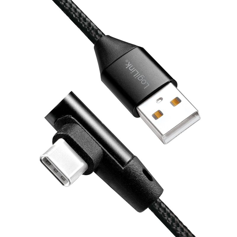 Vinklad USB-C-kabel USB 2.0 Max 3A 0,3m