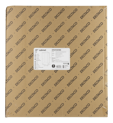 DELTACO 19" Cabinet, 12U, 540x450mm, floor standing or wall mounted, glass door, white.