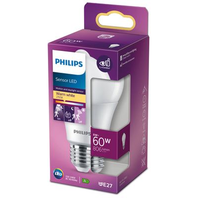 LED E27 Motion Sensor Bulb 60W Equivalent 806lm