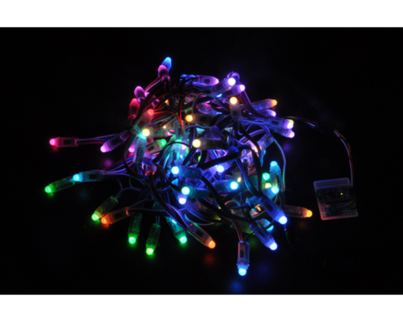 Digital RGB LED-slinga WS2801 - enfärgad kabel vit