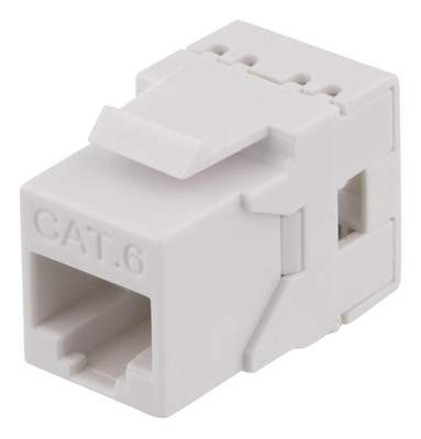DELTACO Cat6 Keystone-uttag, LSA/110-terminering, plast, 180, vit