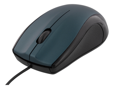 DELTACO trådad optisk mus, 3 knappar med scroll, 1200 DPI, blå