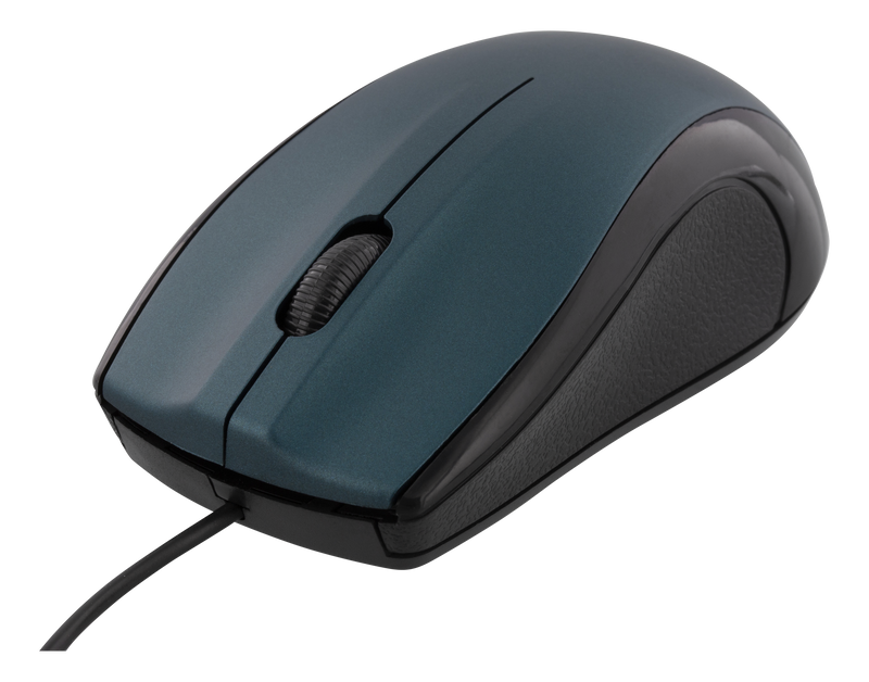 DELTACO trådad optisk mus, 3 knappar med scroll, 1200 DPI, blå