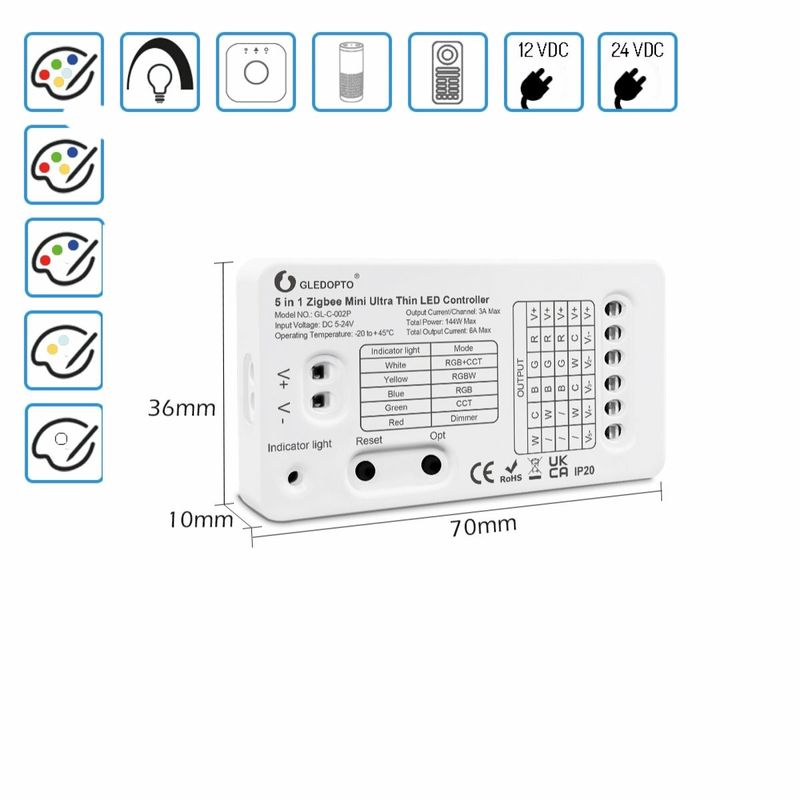 LED Controller Mini - Dimmer - SC/CCT/RGB/RGBW/RGBCCT