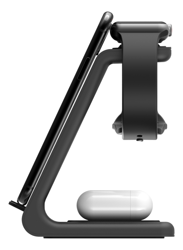 3-i-1 trådlös laddare