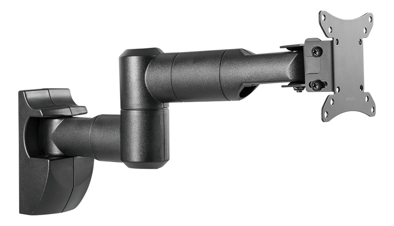 DELTACO OFFICE Full-motion wall mount, invisible cable management, 13-32", VESA, black.