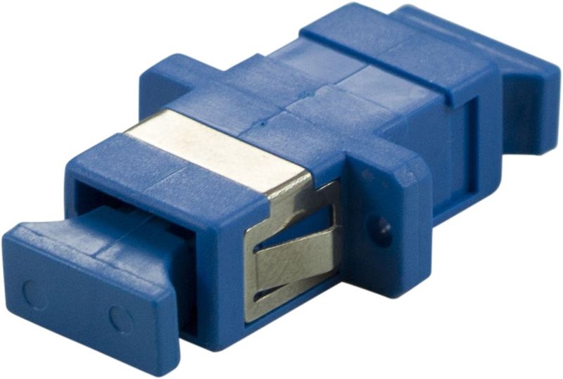 DELTACO snap-in skarvdon för fiber, 1xSC-SC, Singlemode, simplex, blå