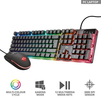 GXT 838 Azor RGB Gaming kit Nordisk layout