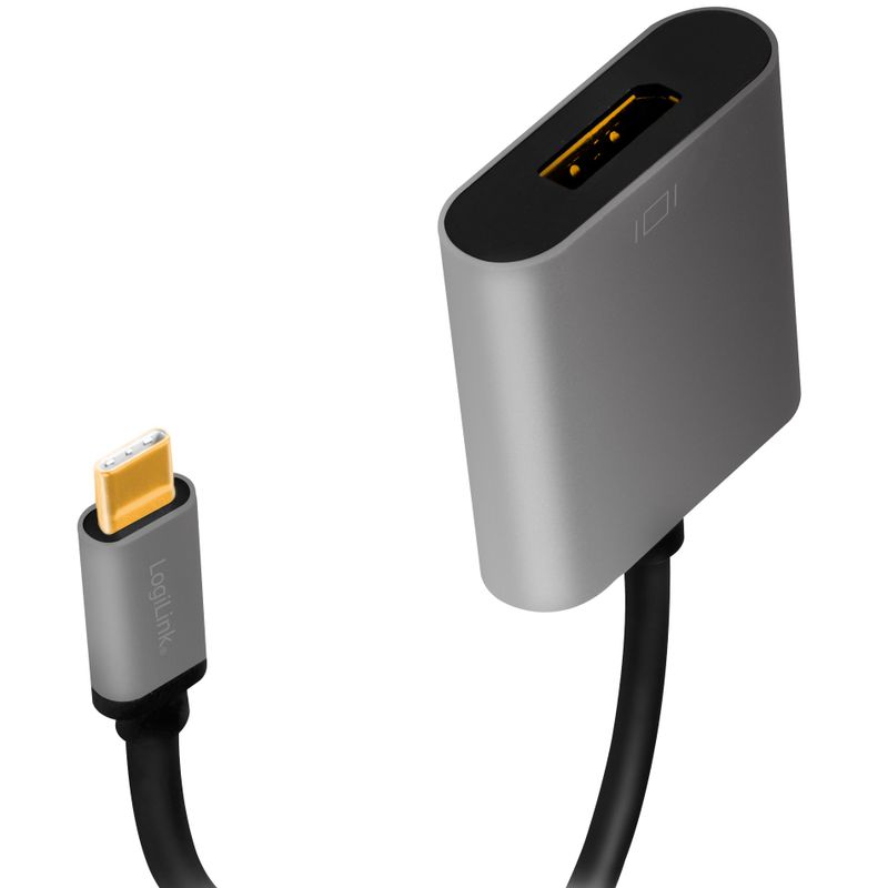 USB-C -> DisplayPort-adapter 4K/60Hz Alu 15cm