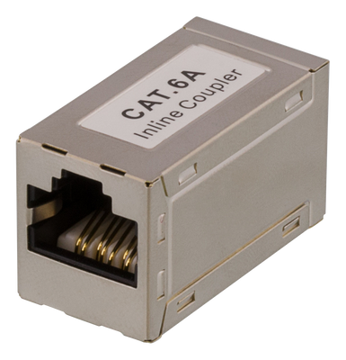 DELTACO skarvdon CAT6a, FTP (skärmad), hona-hona, silver