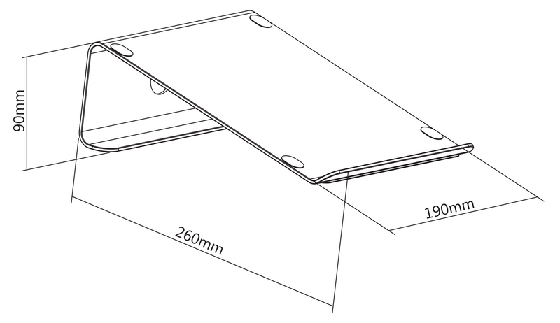 DELTACO Office, Laptop riser, 11"-15", 10kg, aluminium