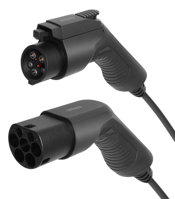 E-Charge laddkabel, typ 2 till typ 1, 1 fas, 16A, 3,6KW, 7m, svart