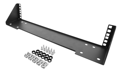 DELTACO 19" Vertikalt väggfäste, 2U, max 60kg, stålkonstruktion, svart