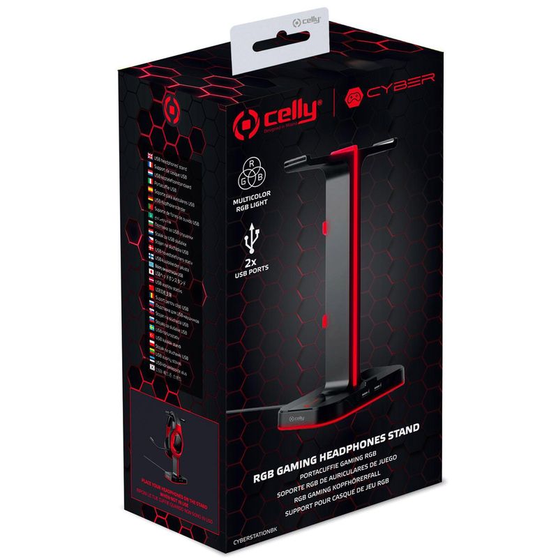 Gaming headset stand RGB 2xUSB