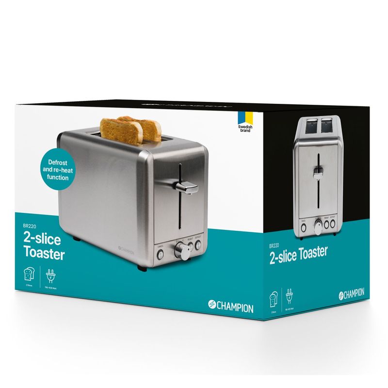 Toaster 2 slices Stainless steel