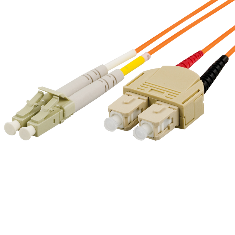 DELTACO OM2 fiberkabel, LC - SC, duplex, UPC, 50/125, 7m, orange