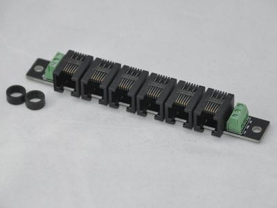Patch panel 6xRJ12, 2x screw terminals