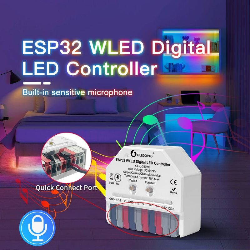 Ultra Mini ESP32 WLED LED Strip Controller