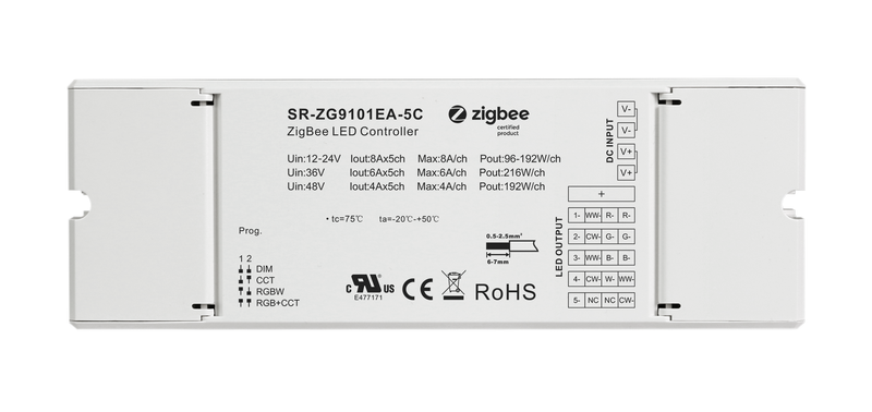 RGBW Controller 5 kanaler 12-48V - Dimbar - Constant Voltage