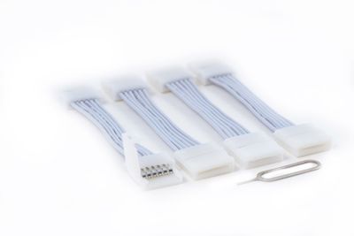 FYND Litcessory Cut-End to Cut-End 50mm snap extension connectors 4 pack White