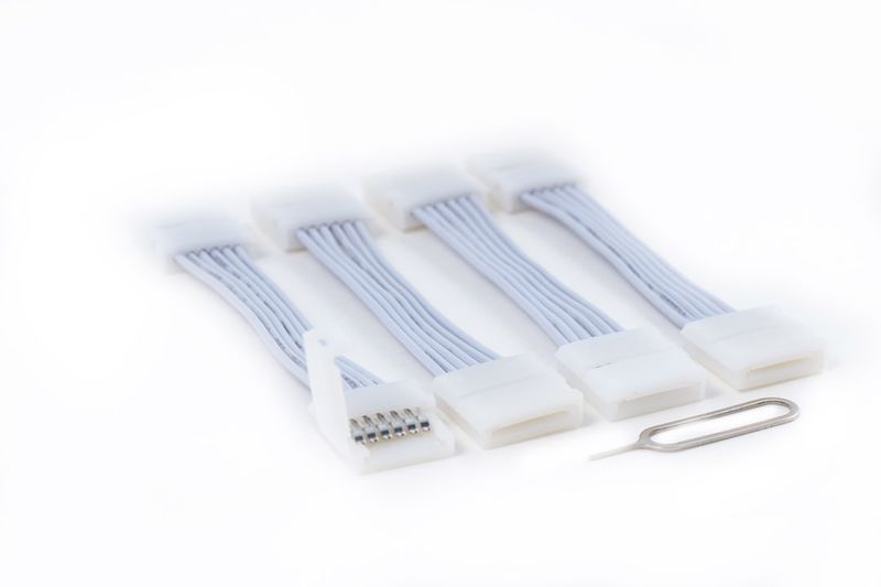 FYND Litcessory Cut-End to Cut-End 50mm snap extension connectors 4 pack White