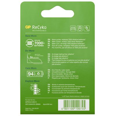 ReCyko Laddningsbara AA-batterier 2100mAh 4-pack