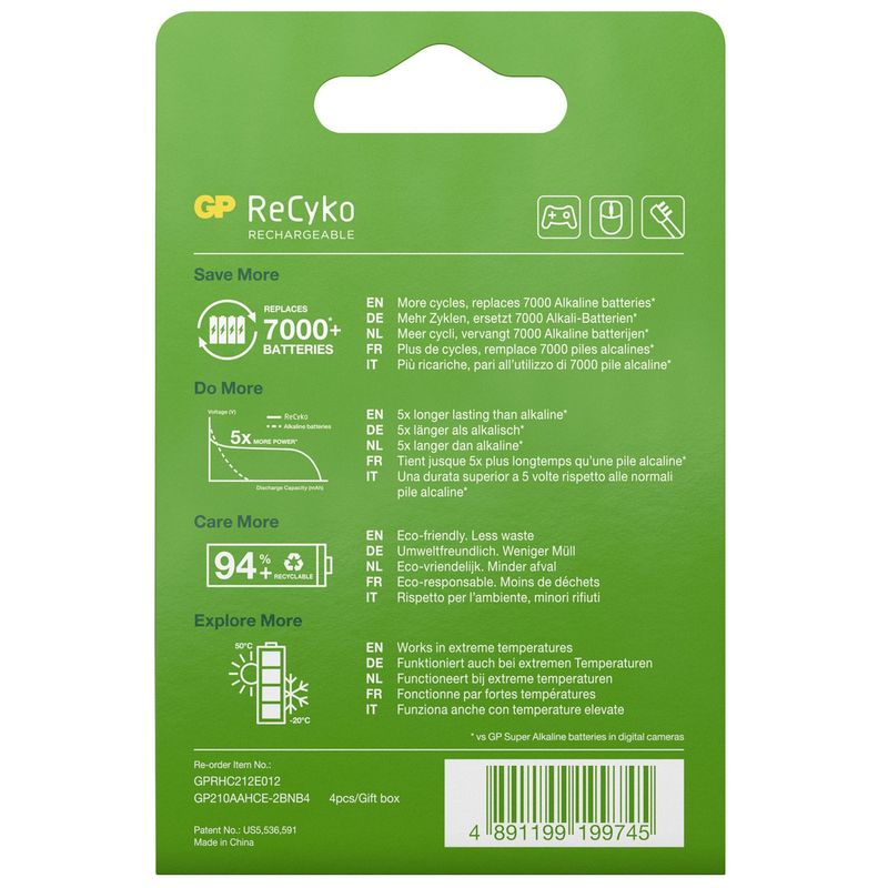 ReCyko Laddningsbara AA-batterier 2100mAh 4-pack