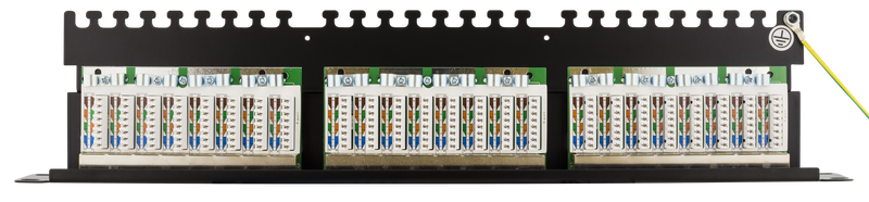 DELTACO 19" patchpanel, 24xRJ45, Cat6, 10Gbps, 1U, STP, metall, svart