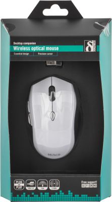 DELTACO trådlös optisk mus, 6 knappar med scroll, DPI-val, USB, sv/v