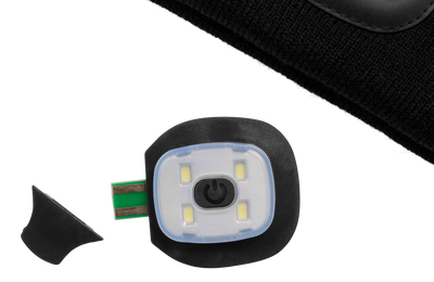 Mössa med LED-lampa, svart