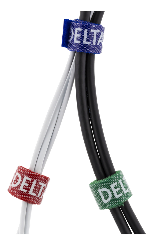 DELTACO kabelsorteringskit, kardborrband i olika färger, 5-pack