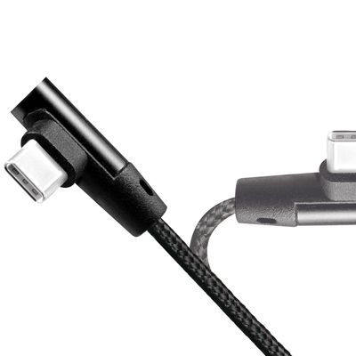 Vinklad USB-C-kabel USB 2.0 Max 3A 1m
