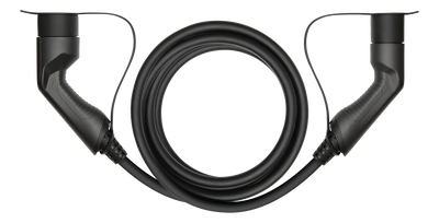 e-Charge laddkabel, typ 2 till typ 2, 3 fas, 16A, 11KW, 5m, svart