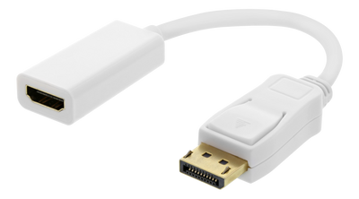 DisplayPort till HDMI adapter, 4K 60Hz, 0,2m, vit