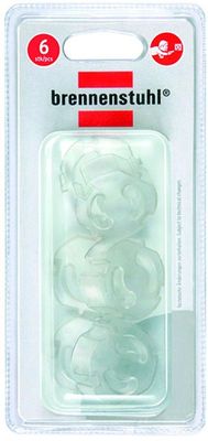 Barnskydd för grenuttag, 6-pack, transparent, plast