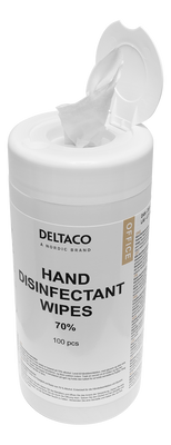 DELTACO Office Hand disinfectant wet wipes, 100 pcs