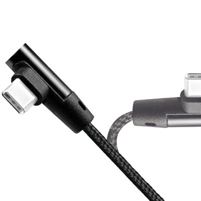 Vinklad USB-C-kabel USB 2.0 Max 3A 0,3m